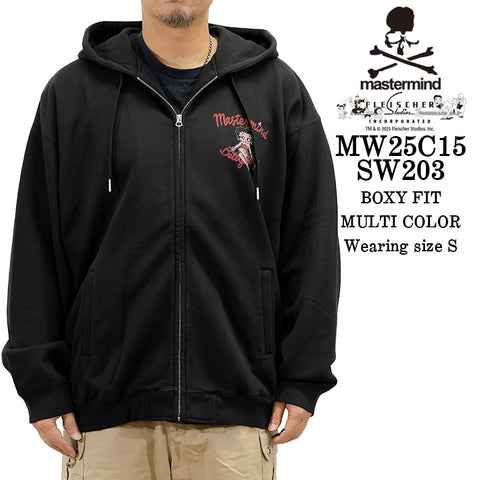 MASTERMIND BETTY BOOP F/Z HOODIE SWEATSHIRT [BOXY FIT] マスターマインド ベティーブープ コラボ スウェットパーカー mw25c15-sw203