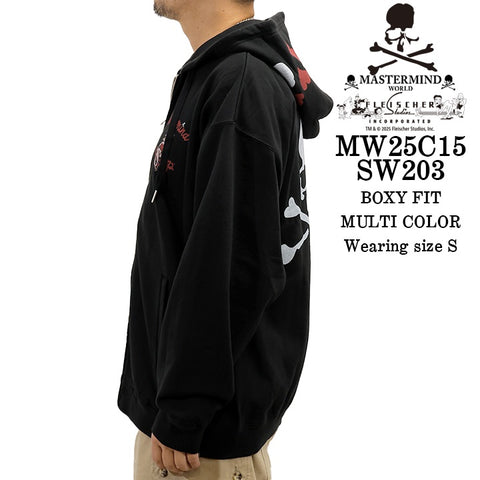 MASTERMIND WORLD BETTY BOOP F/Z HOODIE SWEATSHIRT [BOXY FIT] マスターマインド ワールド ベティーブープ コラボ スウェットパーカー mw25c15-sw203