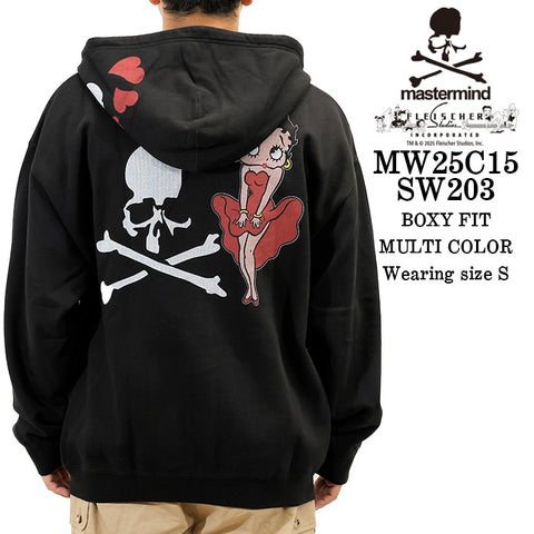 MASTERMIND BETTY BOOP F/Z HOODIE SWEATSHIRT [BOXY FIT] マスターマインド ベティーブープ コラボ スウェットパーカー mw25c15-sw203