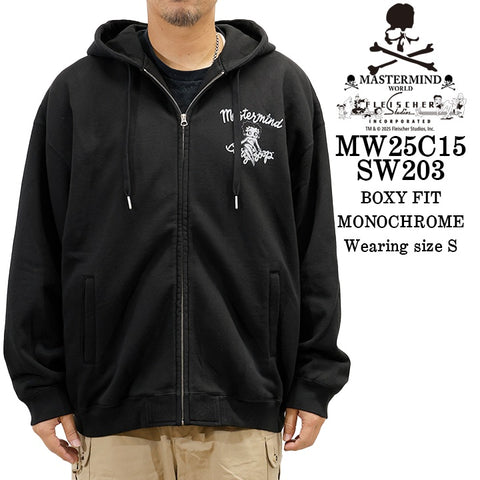 MASTERMIND WORLD BETTY BOOP F/Z HOODIE SWEATSHIRT [BOXY FIT] マスターマインド ワールド ベティーブープ コラボ スウェットパーカー mw25c15-sw203