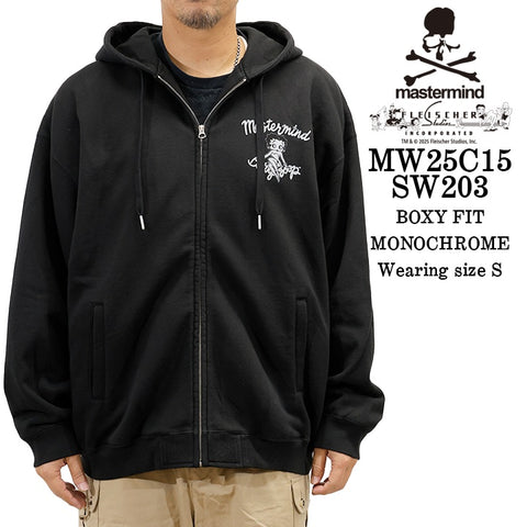 MASTERMIND BETTY BOOP F/Z HOODIE SWEATSHIRT [BOXY FIT] マスターマインド ベティーブープ コラボ スウェットパーカー mw25c15-sw203