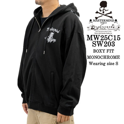 MASTERMIND WORLD BETTY BOOP F/Z HOODIE SWEATSHIRT [BOXY FIT] マスターマインド ワールド ベティーブープ コラボ スウェットパーカー mw25c15-sw203