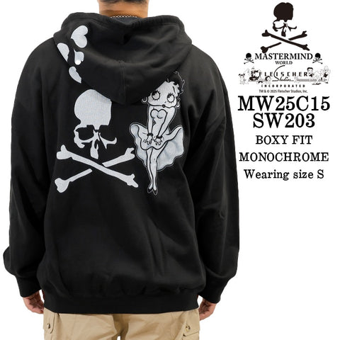 MASTERMIND WORLD BETTY BOOP F/Z HOODIE SWEATSHIRT [BOXY FIT] マスターマインド ワールド ベティーブープ コラボ スウェットパーカー mw25c15-sw203