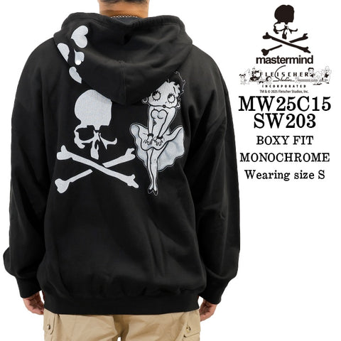 MASTERMIND BETTY BOOP F/Z HOODIE SWEATSHIRT [BOXY FIT] マスターマインド ベティーブープ コラボ スウェットパーカー mw25c15-sw203