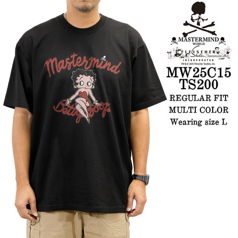 MASTERMIND WORLD BETTY BOOP S/S TEE T-SHIRT マスターマインド ワールド ベティーブープ コラボ 天竺 半袖Tシャツ mw25c15-ts200
