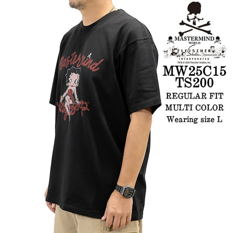 MASTERMIND WORLD BETTY BOOP S/S TEE T-SHIRT マスターマインド ワールド ベティーブープ コラボ 天竺 半袖Tシャツ mw25c15-ts200