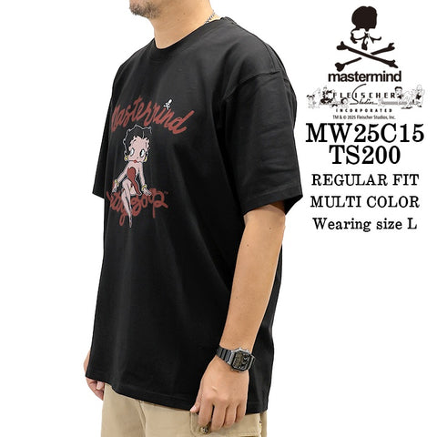 MASTERMIND BETTY BOOP S/S TEE T-SHIRT マスターマインド ベティーブープ コラボ 天竺 半袖Tシャツ mw25c15-ts200