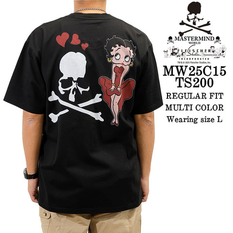 MASTERMIND WORLD BETTY BOOP S/S TEE T-SHIRT マスターマインド ワールド ベティーブープ コラボ 天竺 半袖Tシャツ mw25c15-ts200