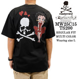 MASTERMIND BETTY BOOP S/S TEE T-SHIRT マスターマインド ベティーブープ コラボ 天竺 半袖Tシャツ mw25c15-ts200