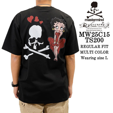 MASTERMIND BETTY BOOP S/S TEE T-SHIRT マスターマインド ベティーブープ コラボ 天竺 半袖Tシャツ mw25c15-ts200