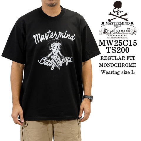MASTERMIND WORLD BETTY BOOP S/S TEE T-SHIRT マスターマインド ワールド ベティーブープ コラボ 天竺 半袖Tシャツ mw25c15-ts200