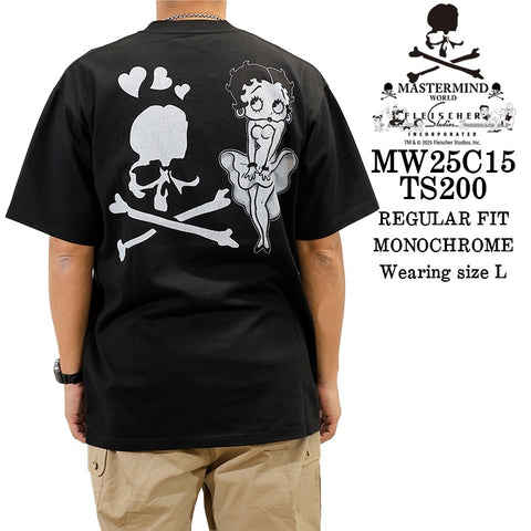MASTERMIND WORLD BETTY BOOP S/S TEE T-SHIRT マスターマインド ワールド ベティーブープ コラボ 天竺 半袖Tシャツ mw25c15-ts200
