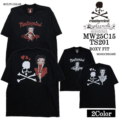 MASTERMIND BETTY BOOP S/S TEE T-SHIRT [BOXY FIT] マスターマインド ベティーブープ コラボ 天竺 半袖Tシャツ mw25c15-ts201
