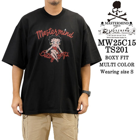 MASTERMIND WORLD BETTY BOOP S/S TEE T-SHIRT [BOXY FIT] マスターマインド  ワールド ベティーブープ コラボ 天竺 半袖Tシャツ mw25c15-ts201