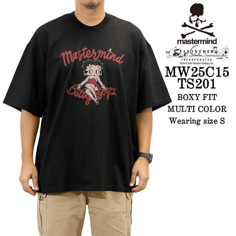 MASTERMIND BETTY BOOP S/S TEE T-SHIRT [BOXY FIT] マスターマインド ベティーブープ コラボ 天竺 半袖Tシャツ mw25c15-ts201
