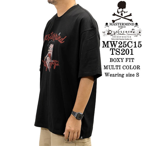 MASTERMIND WORLD BETTY BOOP S/S TEE T-SHIRT [BOXY FIT] マスターマインド  ワールド ベティーブープ コラボ 天竺 半袖Tシャツ mw25c15-ts201