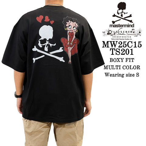 MASTERMIND BETTY BOOP S/S TEE T-SHIRT [BOXY FIT] マスターマインド ベティーブープ コラボ 天竺 半袖Tシャツ mw25c15-ts201
