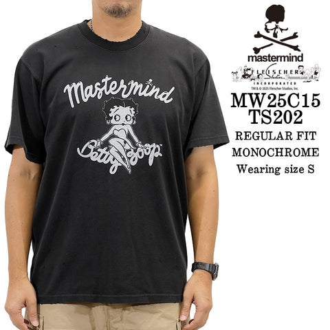 MASTERMIND BETTY BOOP S/S TEE T-SHIRT DAMEGED マスターマインド ベティーブープ コラボ ダメージ加工 天竺 半袖Tシャツ mw25c15-ts202