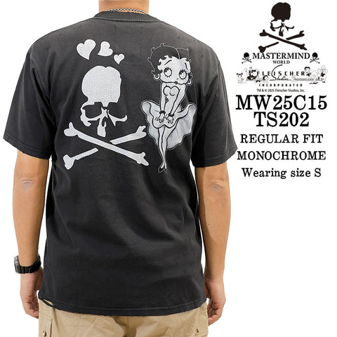 MASTERMIND WORLD BETTY BOOP S/S TEE T-SHIRT DAMEGED マスターマインド ワールド ベティーブープ コラボ ダメージ加工 天竺 半袖Tシャツ mw25c15-ts202