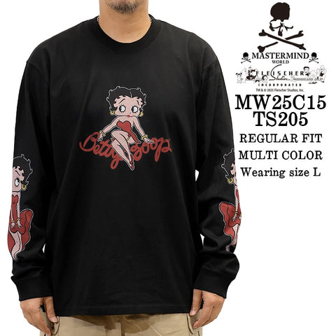 MASTERMIND WORLD  BETTY BOOP L/S TEE T-SHIRT マスターマインド ワールド ベティーブープ コラボ ロンTEE 天竺 長袖Tシャツ mw25c15-ts205
