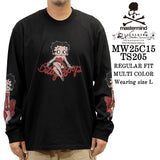 MASTERMIND BETTY BOOP L/S TEE T-SHIRT マスターマインド ベティーブープ コラボ ロンTEE 天竺 長袖Tシャツ mw25c15-ts205