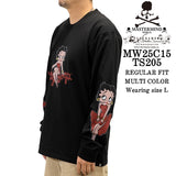 MASTERMIND WORLD  BETTY BOOP L/S TEE T-SHIRT マスターマインド ワールド ベティーブープ コラボ ロンTEE 天竺 長袖Tシャツ mw25c15-ts205