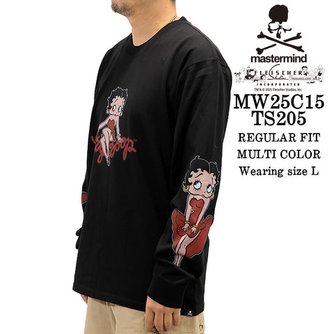 MASTERMIND BETTY BOOP L/S TEE T-SHIRT マスターマインド ベティーブープ コラボ ロンTEE 天竺 長袖Tシャツ mw25c15-ts205