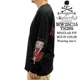 MASTERMIND WORLD  BETTY BOOP L/S TEE T-SHIRT マスターマインド ワールド ベティーブープ コラボ ロンTEE 天竺 長袖Tシャツ mw25c15-ts205