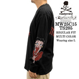MASTERMIND BETTY BOOP L/S TEE T-SHIRT マスターマインド ベティーブープ コラボ ロンTEE 天竺 長袖Tシャツ mw25c15-ts205
