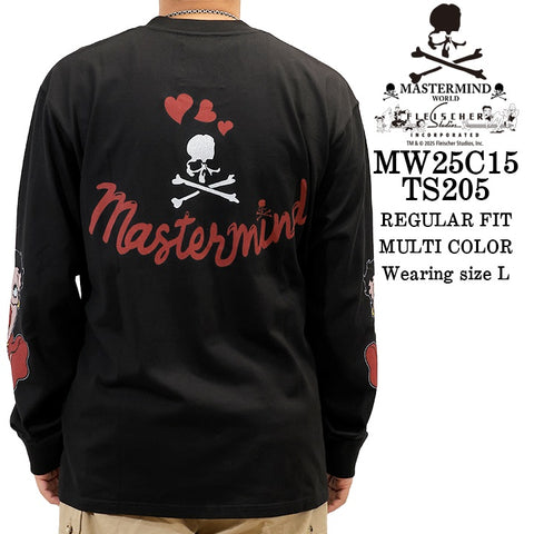 MASTERMIND WORLD  BETTY BOOP L/S TEE T-SHIRT マスターマインド ワールド ベティーブープ コラボ ロンTEE 天竺 長袖Tシャツ mw25c15-ts205