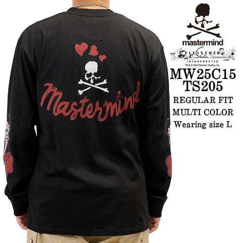 MASTERMIND BETTY BOOP L/S TEE T-SHIRT マスターマインド ベティーブープ コラボ ロンTEE 天竺 長袖Tシャツ mw25c15-ts205