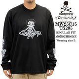 MASTERMIND BETTY BOOP L/S TEE T-SHIRT マスターマインド ベティーブープ コラボ ロンTEE 天竺 長袖Tシャツ mw25c15-ts205