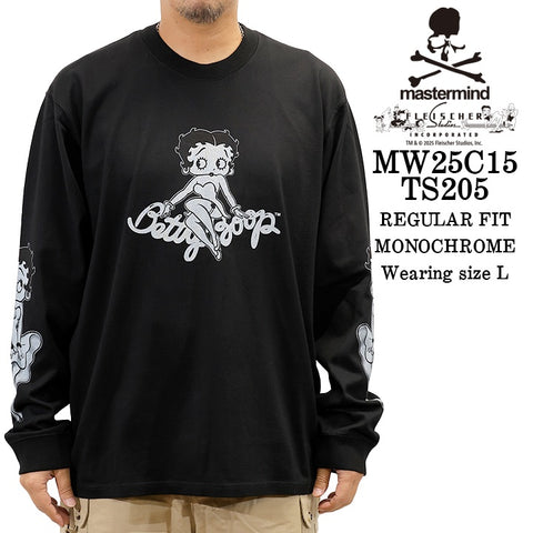 MASTERMIND BETTY BOOP L/S TEE T-SHIRT マスターマインド ベティーブープ コラボ ロンTEE 天竺 長袖Tシャツ mw25c15-ts205