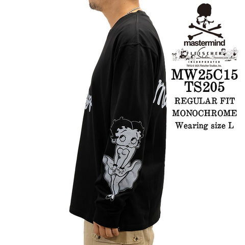 MASTERMIND BETTY BOOP L/S TEE T-SHIRT マスターマインド ベティーブープ コラボ ロンTEE 天竺 長袖Tシャツ mw25c15-ts205