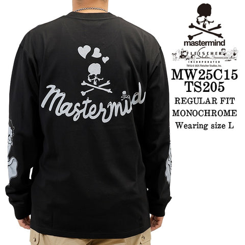 MASTERMIND BETTY BOOP L/S TEE T-SHIRT マスターマインド ベティーブープ コラボ ロンTEE 天竺 長袖Tシャツ mw25c15-ts205