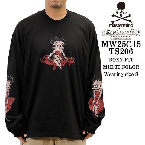 MASTERMIND BETTY BOOP L/S TEE T-SHIRT [BOXY FIT] マスターマインド ベティーブープ コラボ ロンTEE 天竺 長袖Tシャツ mw25c15-ts206