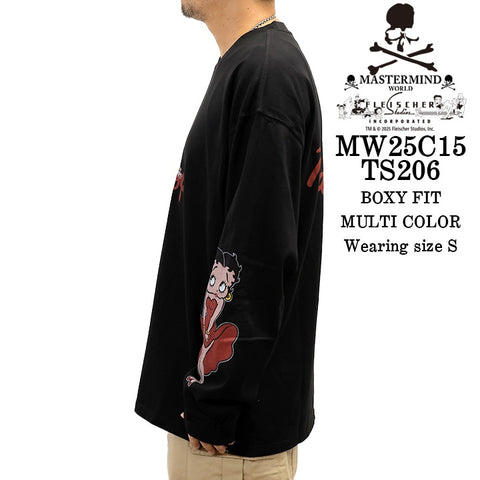 MASTERMIND WORLD BETTY BOOP L/S TEE T-SHIRT [BOXY FIT] マスターマインド ワールド ベティーブープ コラボ ロンTEE 天竺 長袖Tシャツ mw25c15-ts206