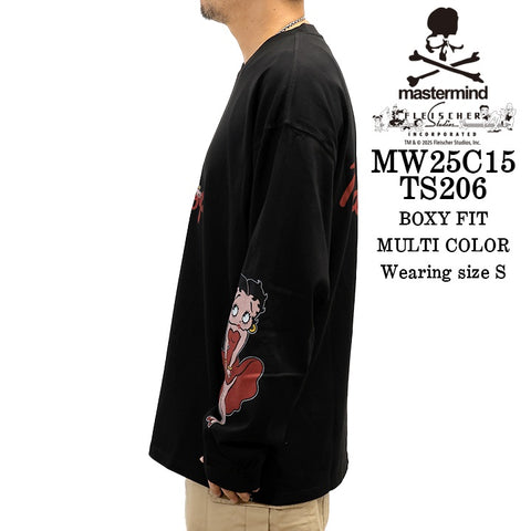 MASTERMIND BETTY BOOP L/S TEE T-SHIRT [BOXY FIT] マスターマインド ベティーブープ コラボ ロンTEE 天竺 長袖Tシャツ mw25c15-ts206