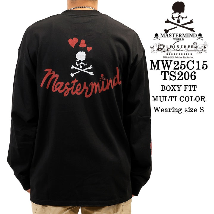 MASTERMIND WORLD BETTY BOOP L/S TEE T-SHIRT [BOXY FIT] マスターマインド ワールド ベティーブープ コラボ ロンTEE 天竺 長袖Tシャツ mw25c15-ts206
