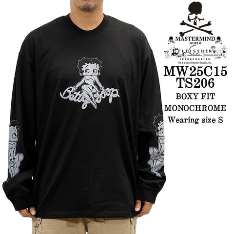 MASTERMIND WORLD BETTY BOOP L/S TEE T-SHIRT [BOXY FIT] マスターマインド ワールド ベティーブープ コラボ ロンTEE 天竺 長袖Tシャツ mw25c15-ts206
