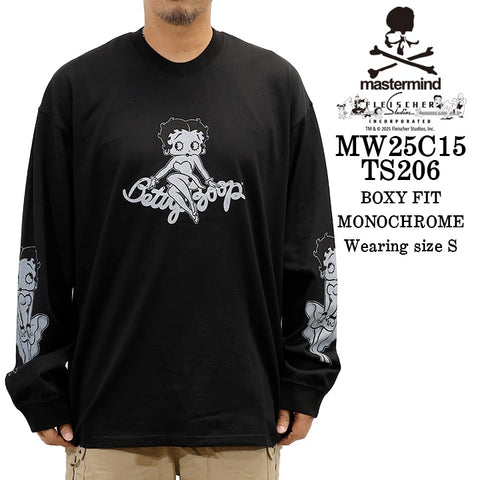 MASTERMIND BETTY BOOP L/S TEE T-SHIRT [BOXY FIT] マスターマインド ベティーブープ コラボ ロンTEE 天竺 長袖Tシャツ mw25c15-ts206
