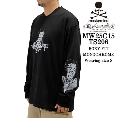 MASTERMIND BETTY BOOP L/S TEE T-SHIRT [BOXY FIT] マスターマインド ベティーブープ コラボ ロンTEE 天竺 長袖Tシャツ mw25c15-ts206