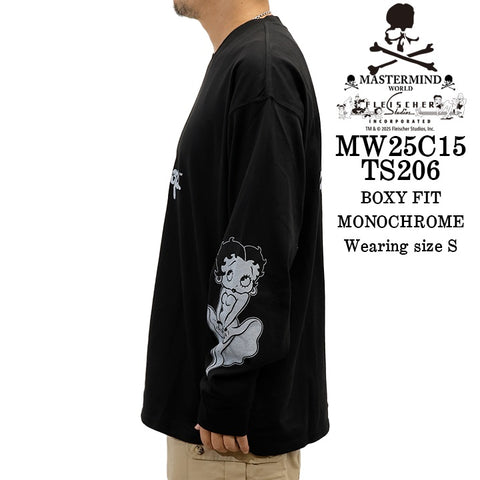MASTERMIND WORLD BETTY BOOP L/S TEE T-SHIRT [BOXY FIT] マスターマインド ワールド ベティーブープ コラボ ロンTEE 天竺 長袖Tシャツ mw25c15-ts206