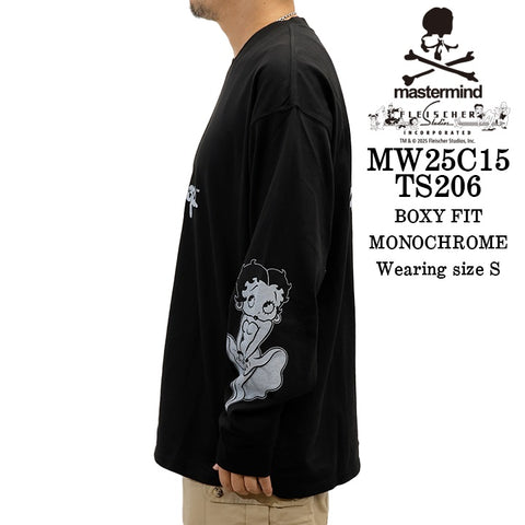 MASTERMIND BETTY BOOP L/S TEE T-SHIRT [BOXY FIT] マスターマインド ベティーブープ コラボ ロンTEE 天竺 長袖Tシャツ mw25c15-ts206