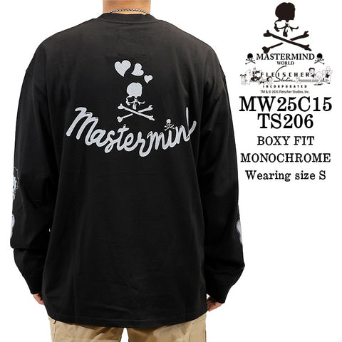 MASTERMIND WORLD BETTY BOOP L/S TEE T-SHIRT [BOXY FIT] マスターマインド ワールド ベティーブープ コラボ ロンTEE 天竺 長袖Tシャツ mw25c15-ts206
