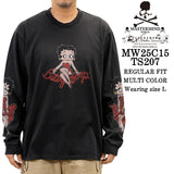 MASTERMIND WORLD BETTY BOOP L/S TEE T-SHIRT DAMEGED マスターマインド ワールド ベティー コラボ ダメージ加工 ロンTEE 天竺 長袖Tシャツ mw25c15-ts207