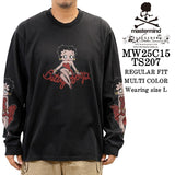 MASTERMIND BETTY BOOP L/S TEE T-SHIRT DAMEGED マスターマインド ベティー コラボ ダメージ加工 ロンTEE 天竺 長袖Tシャツ mw25c15-ts207
