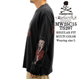 MASTERMIND BETTY BOOP L/S TEE T-SHIRT DAMEGED マスターマインド ベティー コラボ ダメージ加工 ロンTEE 天竺 長袖Tシャツ mw25c15-ts207
