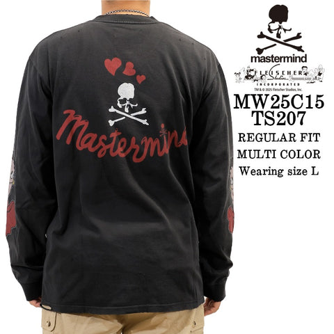 MASTERMIND BETTY BOOP L/S TEE T-SHIRT DAMEGED マスターマインド ベティー コラボ ダメージ加工 ロンTEE 天竺 長袖Tシャツ mw25c15-ts207