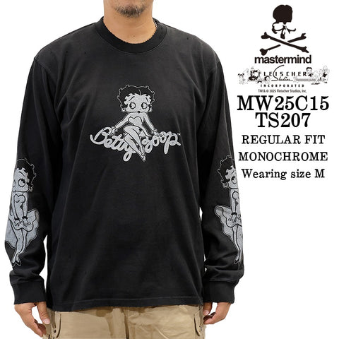 MASTERMIND BETTY BOOP L/S TEE T-SHIRT DAMEGED マスターマインド ベティー コラボ ダメージ加工 ロンTEE 天竺 長袖Tシャツ mw25c15-ts207